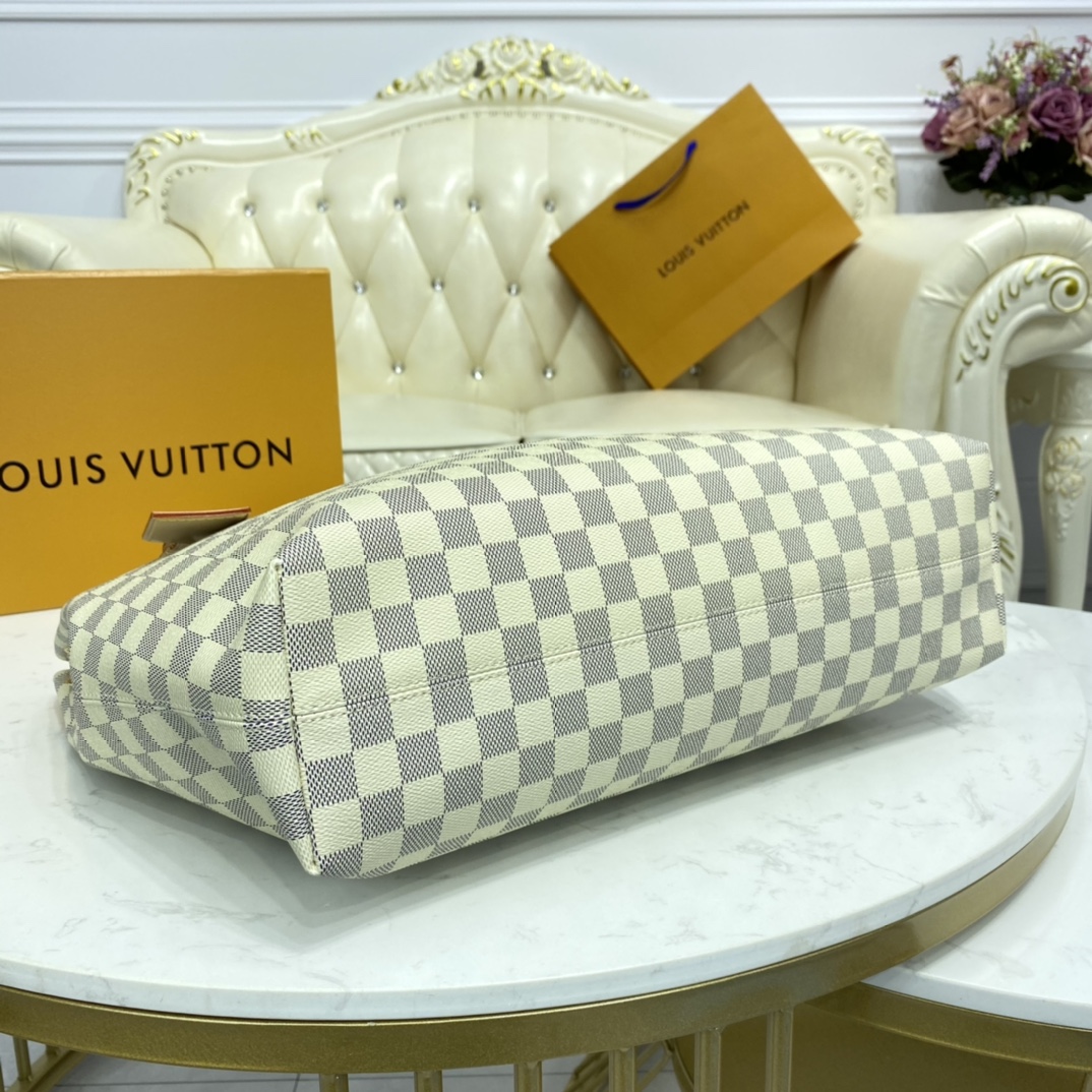 Louis Vuitton GRACEFUL MM Handbag Damier Azur N42233 